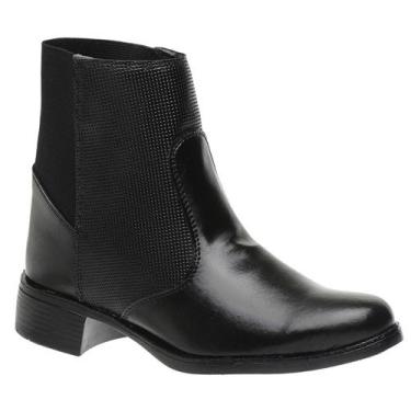 Imagem de Bota Cano Baixo Coturno Feminino Gmm Shoes Conforto Dia a Dia, Preto, 