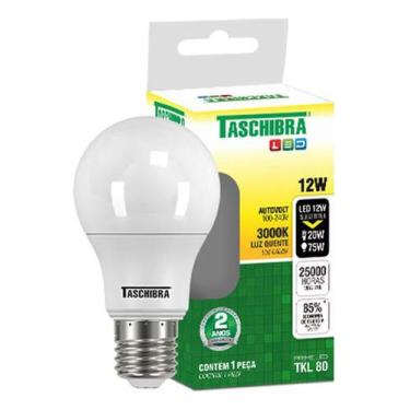 Imagem de Lâmpada Led Bulbo A60 12w E27 3000k Branco Quente Taschibra