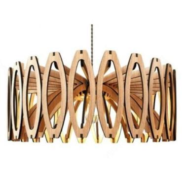 Imagem de Luminária Teto tipo Pendente JADE MDF - Completa Bola - CORALISA, Mdf 