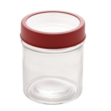 Imagem de Pote de Vidro com Tampa em Acrílico Gastro Vermelha 350ml 1328 - Lyor