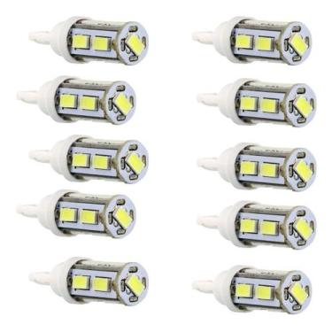 Imagem de Kit 10 Lâmpadas De Led Pingão Automotiva 9 Leds Encaixe T10 - Tiger Au