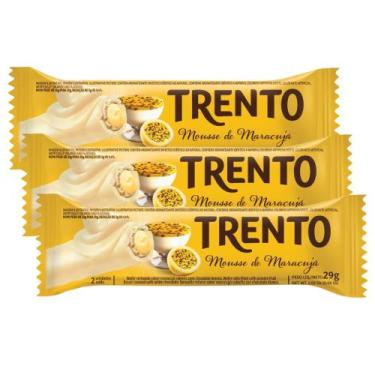 Imagem de Kit 3 Chocolate Trento Wafer Recheado Sabor Mousse de Maracujá com Cho