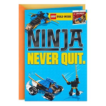 Imagem de Hallmark Cartão de aniversário para crianças com Legos (Kit de construção Ninjago Mini Thunder Raider, a partir de 7 anos)