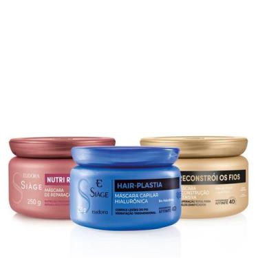 Imagem de Combo Siàge Máscaras: Hair-Plastia 250g + Nutri Rosé 250g + Reconstrói
