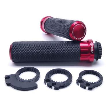 Imagem de Manopla de Moto Esportiva com Roldana e Engrenagem - NoBrand, Vermelho