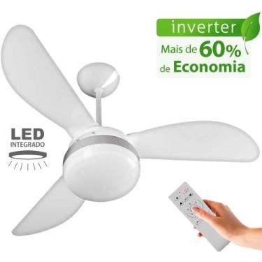 Imagem de Ventilador de Teto Ventisol Fênix Inverter Branco/Silver Controle Remo
