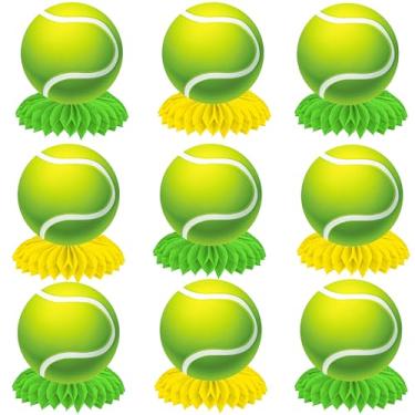 Imagem de Bola de tênis, centro de mesa, 9 peças, decoração de festa de aniversário para crianças, adolescentes, homens, esportes, aniversário, chá de bebê, lembrancinha de festa, decoração de escritório em