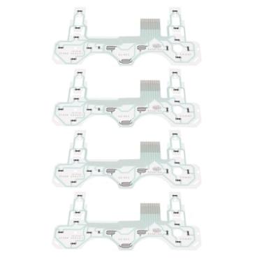 Imagem de OTOTEC 4 peças de película condutora de placa de circuito de cabo de fita compatível com controlador PS2 18 pinos conector porta substituição botão de substituição (SA1Q42A 18P)