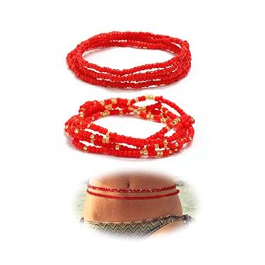 Imagem de Corrente com contas de cintura para mulheres, bijuteria de biquíni, estilo boêmio, contas coloridas, corrente de barriga empilhável para o verão, praia, viagem, joia corporal, Medium, Resina, resina