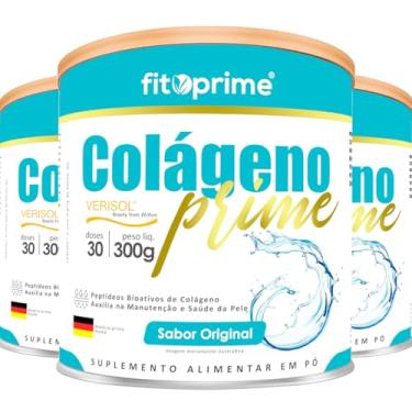 Imagem de Kit 3x Colágeno Hidrolisado Verisol com Vitaminas e Minerais Sabor Original 300g Lata