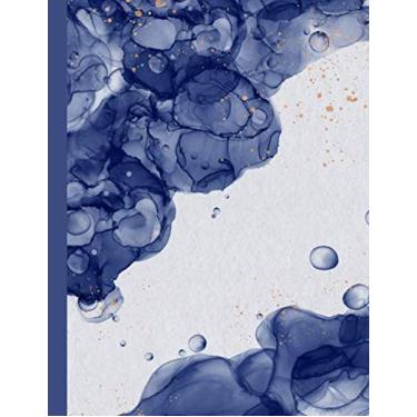 Imagem de Blue Abstract Notebook: Wide Ruled Paper Notebook Journal - Cool Blues in Liquid Ink Design