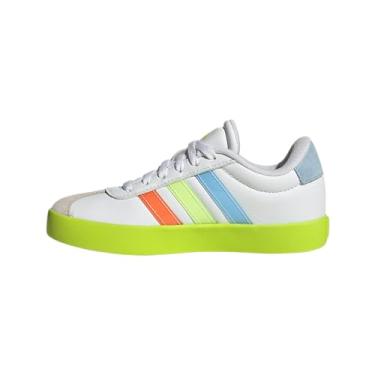 Imagem de adidas Tênis esportivo infantil unissex Vl Court 3.0, Branco/céu claro/slime solar, 4.5 Big Kid