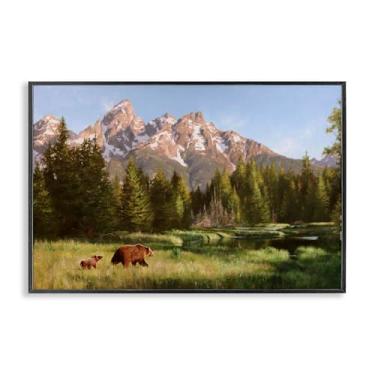 Imagem de Stupell Industries Taking The Scenic Route Framed Giclee Wall Art Design de Mark Kelso, moldura preta, 76 x 50 cm