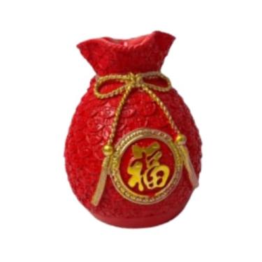 Imagem de Ioensy Novidade Vaso de Flores Enfeite de Mesa Bolsa de Dinheiro Formato Decorativo, Estável, Vaso de Plantador Decoração de Casa para Feriados Casamentos, Vermelho