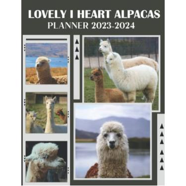 Imagem de Lovely I Heart Alpacas 2023-2024 Monthly Planner Calendar: Lovely I Heart Alpacas 2023-2024 Planner, 2023 Monthly Daily Planner Christmas Birthday ... Women Dad Mom, Planner For Student Teacher