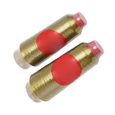 Imagem de Máquina de Linha de Bordar Dourada Desbotada Lavável 2 Unidades de Linha Metálica de Poliéster 3500yd para Máquina de Costura Artesanal DIY, Adequada para Luvas de Bordado,