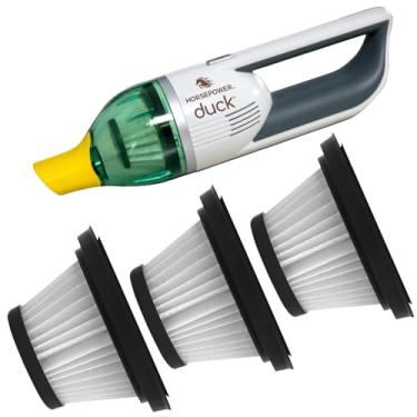 Imagem de Horsepower Filtros de substituição para aspirador portátil portátil, como visto na TV, remove poeira e alérgenos, e ajuda a manter seu pato funcionando melhor, 5 cm, branco