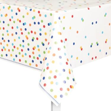 Imagem de Toalha de mesa de plástico Rainbow Mini Bolinhas, 213 x 137 cm