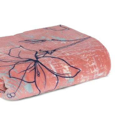 Imagem de Manta Flannel Sutile Rosa Floral Casal Toque Macio Jolitex