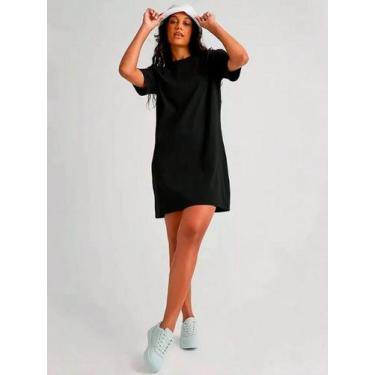 Imagem de Vestido Longo Slim Fitness Malha Extra-confort Liso Básico, Preto, P
