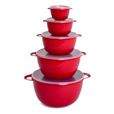 Imagem de Kit Bowl Plásticos 5 Peças com Tampa Bacia e Potes Multiuso 3761 Plast