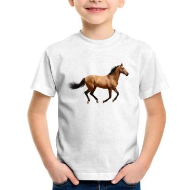 Imagem de Camiseta Infantil Cavalo Correndo - Foca na Moda, Branco, 12