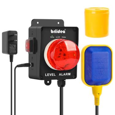 Imagem de briidea Nova Atualização! Alarme De Bomba De Depósito, Alarme De Tanque Séptico De Água Alta Para Ambientes Internos/Externos Briidea Com Design De Fonte De Alimentação Dupla, Alarme De 110 Db, Indi