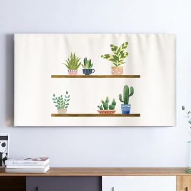 Imagem de Capa protetora de tela de tecido macio à prova de poeira decoração de sala de estar interna capa de TV padrão botânico colorido capa de TV (tamanho: 56 ~ 75 polegadas) - Tipo 01||75 polegadas