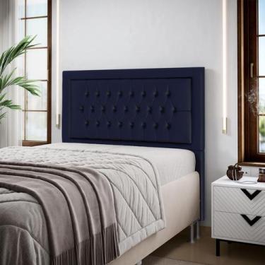 Imagem de Cabeceira Pegasus 140 Premium Couro Artificial Aradecor , Azul, CASAL-