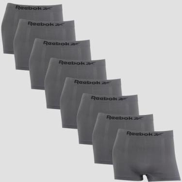 Imagem de Kit 8 Cuecas Boxer Masculina Reebok Original Lisa Premium, 8 chumbo, G