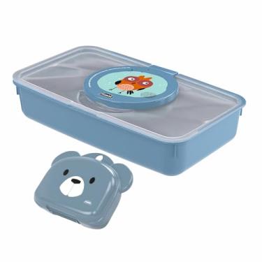 Imagem de Kit Infantil Ludico Porta Lenços Umedecidos Saboneteira Porta Sabonete Ursinho (Coruja)