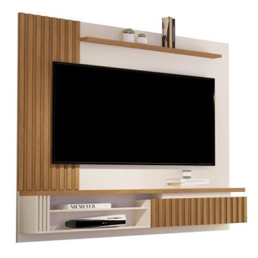 Imagem de Painel Para TV De Até 55 Polegadas MDP Muller Wood Ripado - Giga Móvei