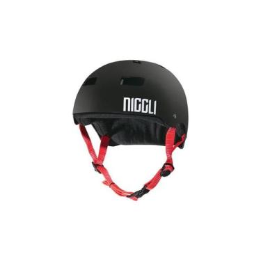 Imagem de Capacete preto fita vermelha pro fosco niggli, M