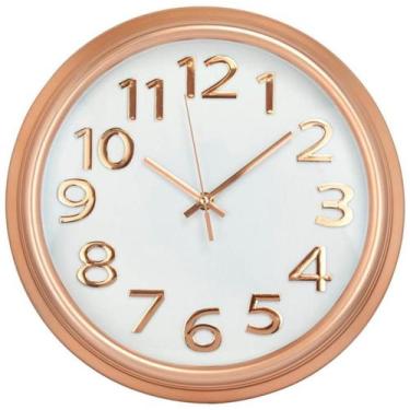 Imagem de Relógio Parede Redondo Rosê 33X33Cm - Tascoinport