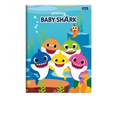 Imagem de Caderno Brochura Universitário Baby Shark 96 Folhas Foroni Capa Dura