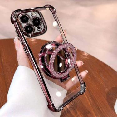 Imagem de HPQWN For Samsung S24FE Luxury Magnetic Mirror Holder Case (For Samsung S24FE/S16524)
