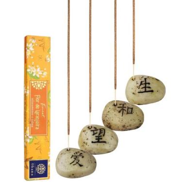 Imagem de Queimador Incensario Porta Incenso Pedra Japonesa Amor Esperança Paz V