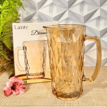 Imagem de Jarra de Vidro Diamond Para Suco Agua Bebidas 1 Litro Diamente VIdro R