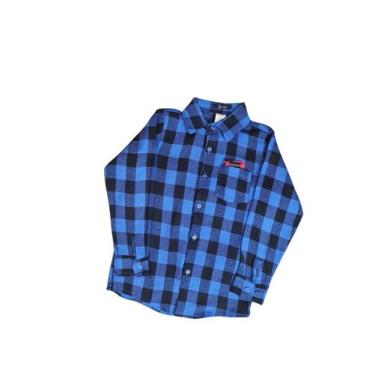 Imagem de Camisa Xadrez Longo Azul Festa Junina Caipira Quadriculado - JL Kids, 