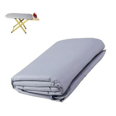 Imagem de Capa de Forro Térmico para Tábua de Passar Roupa Cinza com Borda Azul 