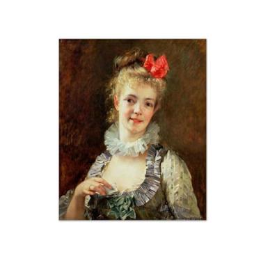 Imagem de MUHJDYC Pinturas famosas de arte em tela para sala de estar - reprodução de impressões de arte em tela para decoração de parede de quarto moderno (menina com carta) 70x85cm-27x33in sem moldura