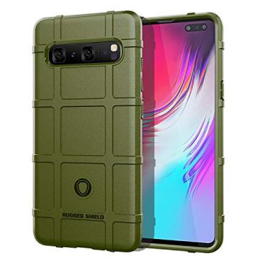 Imagem de Zoeirc Capa para Galaxy S10 5G, para Samsung S10 5G SM-G977U, capa de TPU resistente à prova de choque de grau militar e capa de proteção de lente de câmera para Samsung Galaxy S10 5G verde