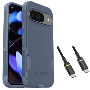 Imagem de OtterBox Capa para Google Pixel 9 e Pixel 9 Pro (apenas) – Série Commuter – Calça jeans azul bebê – fina e resistente – Cabo USB-C para USB-C incluído – Fácil de colocar no bolso – com proteção de