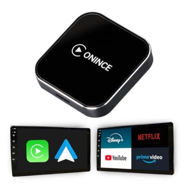 Imagem de ONINCE Adaptador Carplay sem fio, converte carplay e Android automático com fio para sem fio, Desney +, Netflix, YouTube, Prime Video, suporta cartão TF, Plug & Play, apenas para carros Carplay com