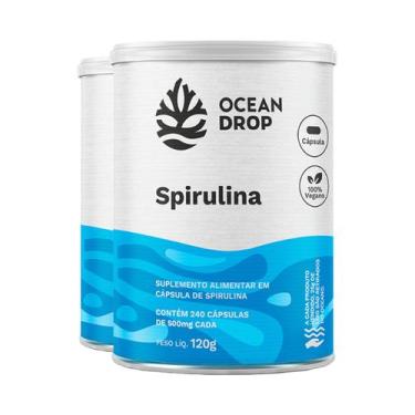 Imagem de Kit 2 Spirulina Ocean Drop Vegana 240 Cápsulas