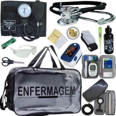 Imagem de Kit Enfermagem Premium Basico - Love Saude, PRETO TRANSPARENTE PREMIUM