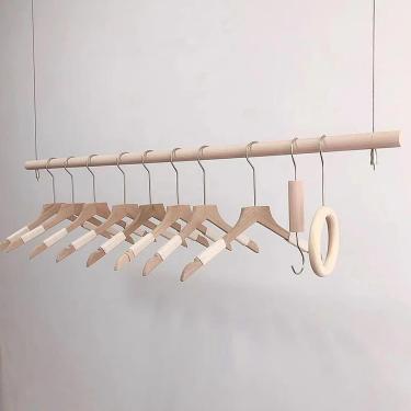 Imagem de Rack De Roupas, Guarda-roupa Aberto, Montagem No Teto Para Roupas, Jaquetas E Casacos, Suspensão/Altura Ajustável, Wire Rope, 150cm