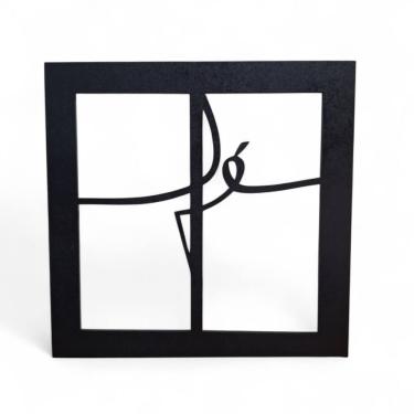 Imagem de Placa Decorativa Palavra Fé em Mdf Cor Preto 19 cm