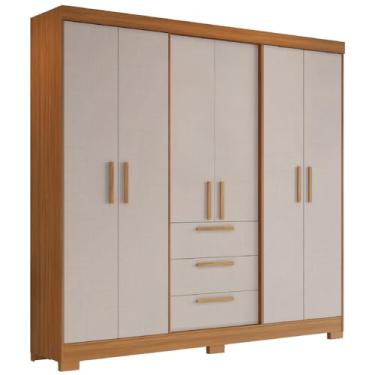 Imagem de Guarda Roupas Casal 6 Portas 3 Gavetas Croácia Madeirado/Off White Notável