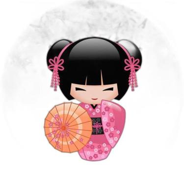 Imagem de Painel Redondo 3D Sublimado Boneca Kokeshi Frd-1581